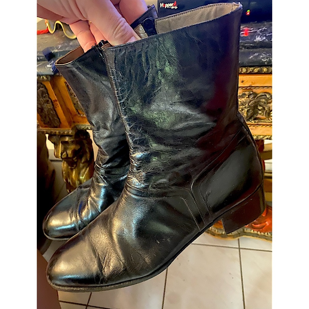 Ferragamo Mens Leather black size 10 1/2